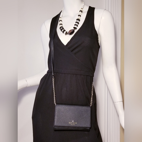 KATE SPADE NEW YORK DESIGNER MINIT PURSE GOLD CHAIN CROSSBODY TEXTURED LEATHER - Picture 2 of 9